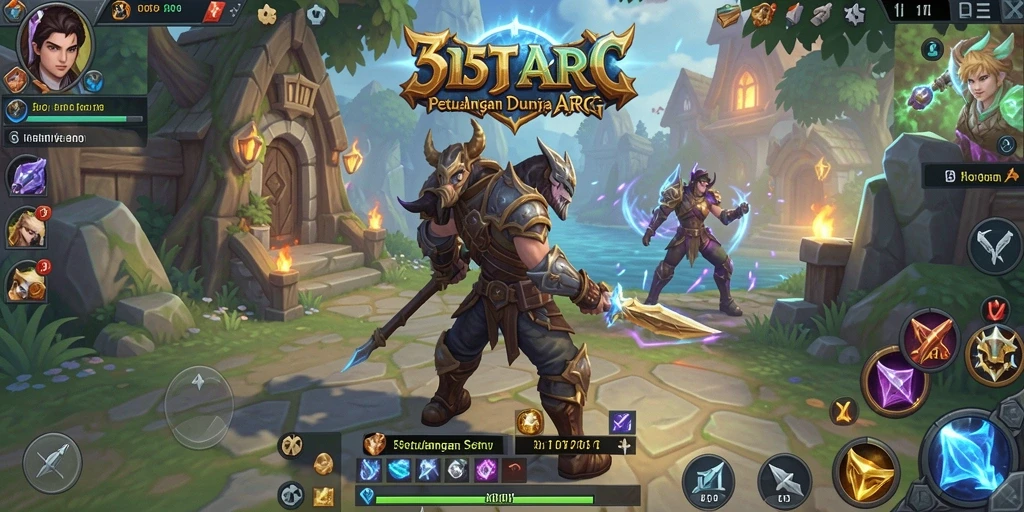 Gameplay seru saat bertarung di dunia fantasi 55RT.