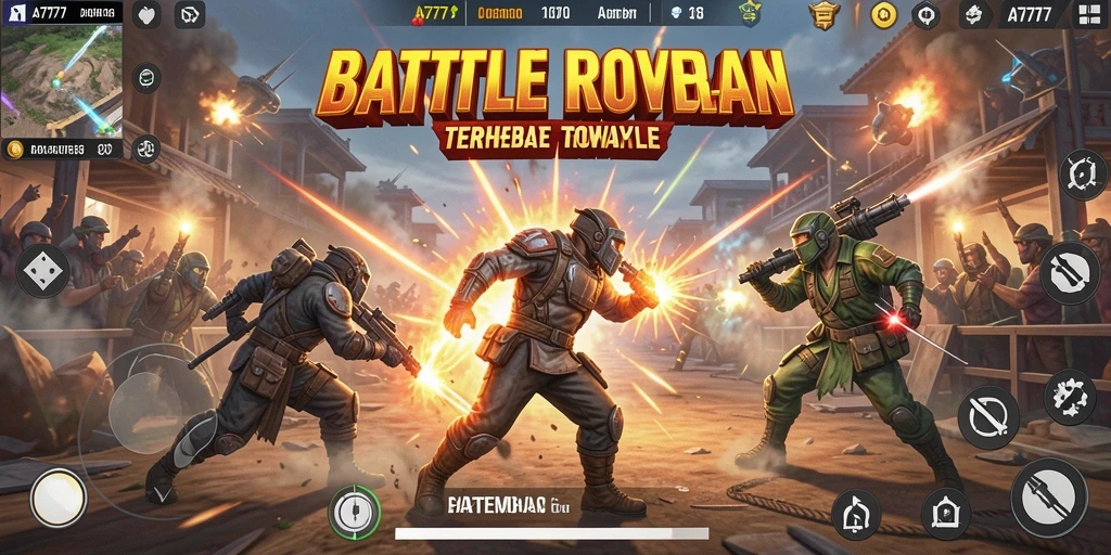 Tampilan menegangkan dari gameplay Battle Royale A7777.