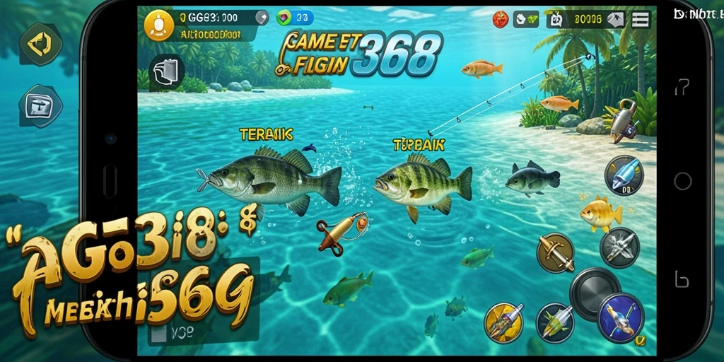 Tampilan gameplay GG368 menunjukkan momen menarik saat menangkap ikan.