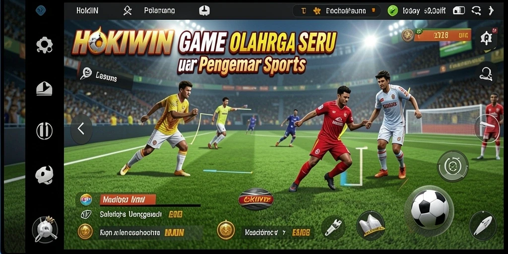 Screenshot HOKIWIN menampilkan aksi seru dalam pertandingan olahraga.