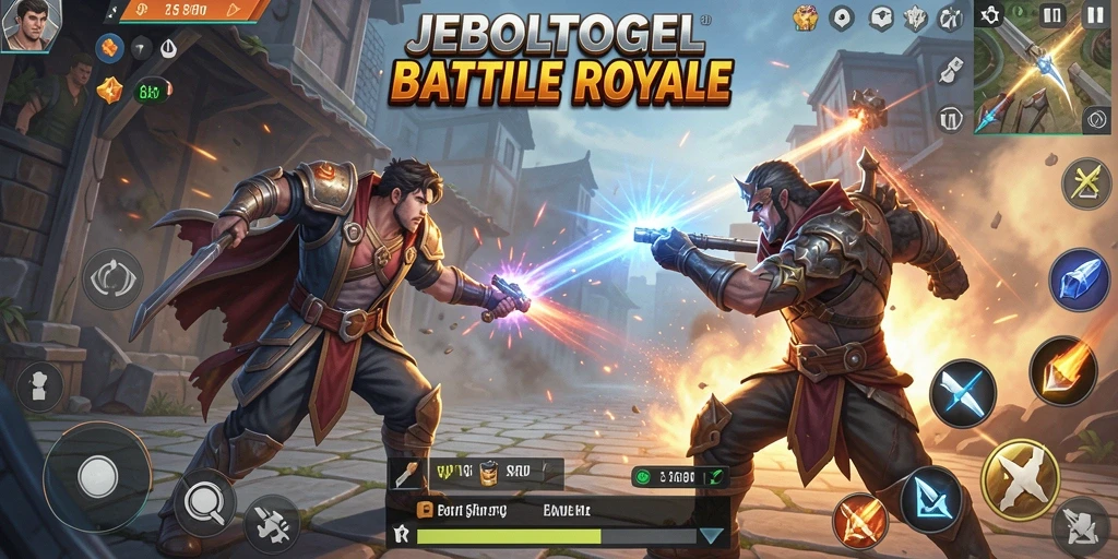 Tampilan gameplay seru di JEBOLTOGEL saat bertempur di arena Battle Royale.
