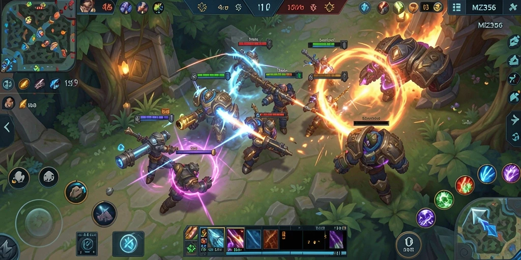 Tampilan menakjubkan dari gameplay MZ356 saat pertempuran intens.