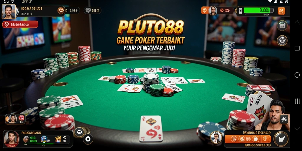 Tampilan gameplay Poker yang menarik di PLUTO88.