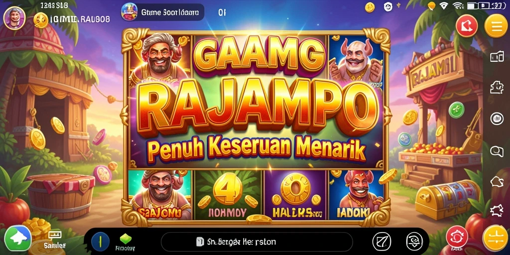 Tampilan gameplay RAJAMPO yang menarik dan penuh aksi slot.