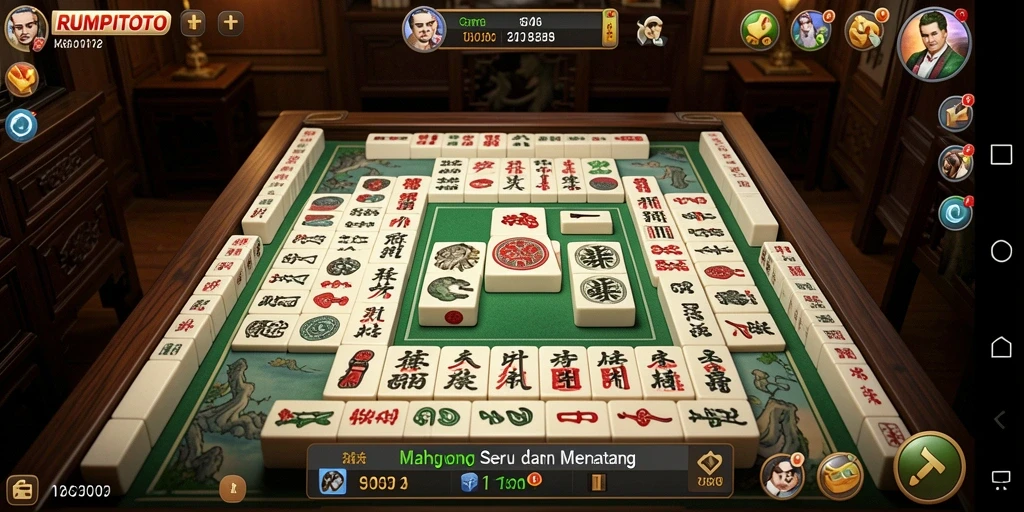 Tampilan menarik dari gameplay RUMPITOTO saat bermain Mahjong.