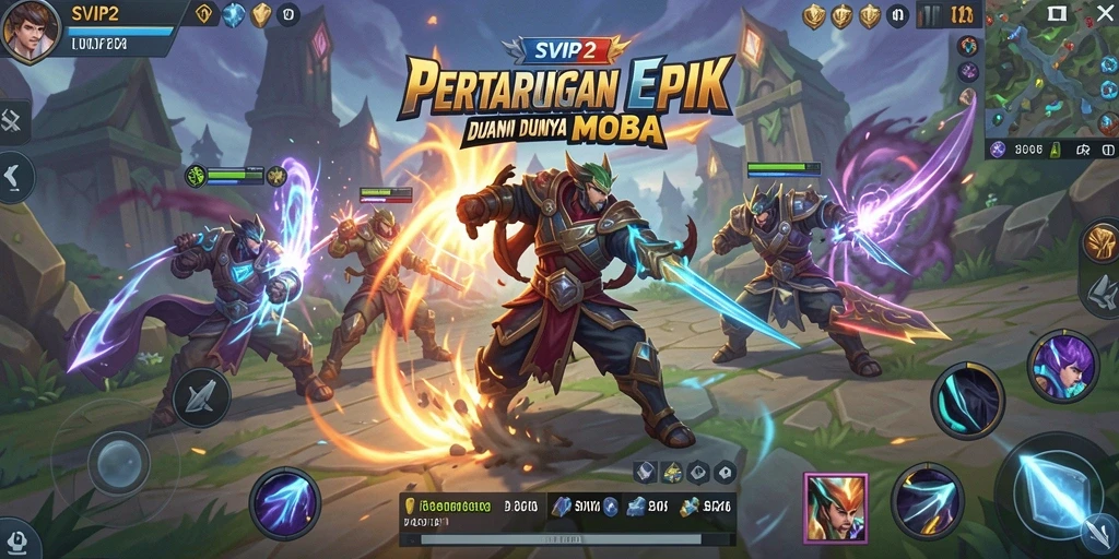 Gameplay seru SVIP2 dengan pertarungan tim yang strategis.