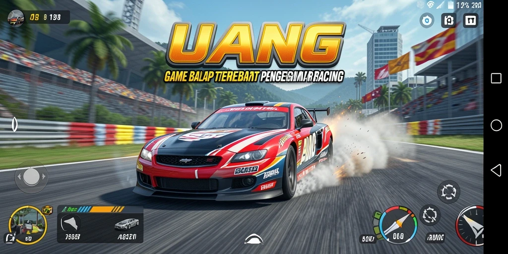 Gameplay menegangkan dari UANG yang penuh aksi balapan.