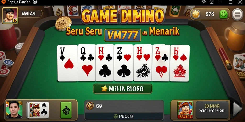 Tampilan gameplay VM777 menampilkan keseruan permainan Domino.